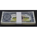 British Armed Forces 5 Pounds 2nd series (100), a full bundle of 100 consecutively numbered notes,