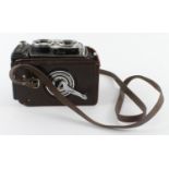 Yashica 24 camera (L5120790), contained in partial leather case, camera height 14cm approx.