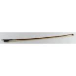 Violin bow, stamped 'Tourte', with mother of pearl frog, length 74.5cm approx., weight 60g approx.
