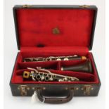 Boosey & Co., A four piece clarinet, by Boosey & Co., contained in a fitted Boosey & Hawkes case