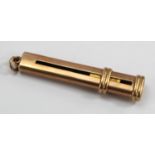 9ct Gold propelling pencil holder, length 60mm, weight 11g approx.