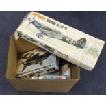Model Kits. A collection of eleven boxed aircraft model kits, makers include Airfix, Revell,