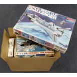 Model Kits. A collection of ten boxed aircraft model kits, makers include Airfix, Revell, Esci