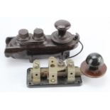 Two WWII Morse Code machines, one dated 1940, length 13cm approx.