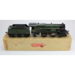 Locomotive. O gauge 4-4-2 'Harlech Castle' (no. 4095) locomotive with tender, crack to one wheel,