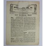 Football - Arsenal v Cardiff City 26th December 1921 1st Team (small area of cover with paper