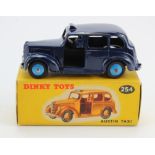 Dinky Toys, no. 254 'Austin Taxi', dark blue with light blue hubcaps, contained in original box (