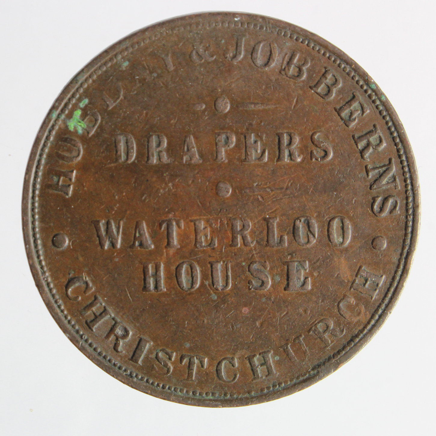 New Zealand 19thC Penny Token: Hobday & Jobberns Drapers, Christchurch, GF, surface marks. - Image 2 of 2