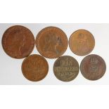 Austria (6) 19thC copper coins, VF-EF