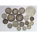 Australia (18) predecimal silver assortment, Crown to Threepences, F to EF