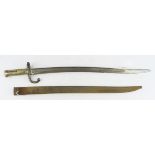 French M1866 Sabre bayonet, manufactured at St Etienne March 1875, clean blade with original grease,