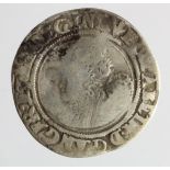 Elizabeth I hammered silver Sixpence 1561 mm. pheon, 2.81g, crinkled Fine.