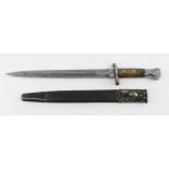 Bayonet 1888 pattern Lee Metford dated 1892 in its scabbard.