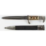 German Police short dress bayonet with antler grips, crossguard marked S.D IV 651, Luneschloss