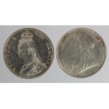 Florins (2): 1887 Jubilee EF, and 1901 EF