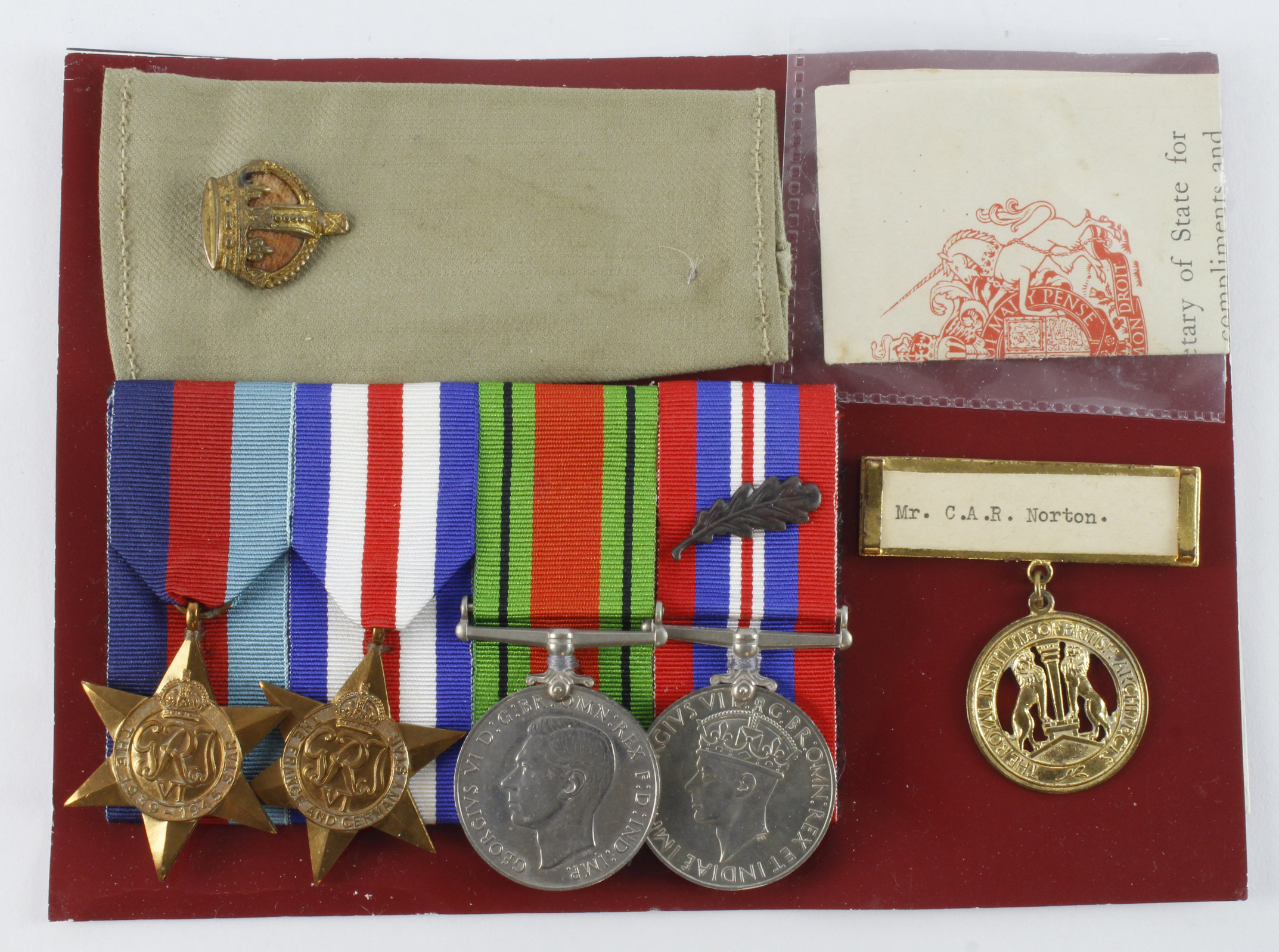 Royal Engineers Officer group, 1939-45 star F & G star, Defence & War medals, MID, Captain Charles A