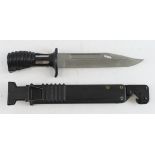 British L3-A1 bayonet in its Phenolite black scabbard, blade 7.1", vgc