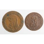 Tokens, 18thC (2): Druid Head Penny 1787, and Druid Head Halfpenny 1789, standard edges, VF