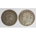 Crowns (2): 1819 LIX aF, and 1845 cinquefoils Fine.