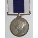 Naval LSGC Medal QV (wide suspender type) engraved (J Sheet. Qr. Mr. H.M.S. Brilliant. 21 Yrs).