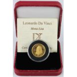 British Virgin Islands Fifty Dollars 2006 "Mona Lisa" gold proof FDC boxed as issued