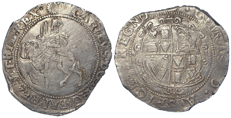 Charles I silver Halfcrown (under Parliament) mm. sun, S.2778, 15.23g, double-struck VF, some