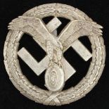 German DDAC badge in white metal, maker marked, in fitted case.