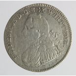 German State Wurttemburg silver 20 Kreuzer 1809, cleaned GF, scarce.