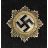 German Deutches Kreuz badge in gold, 4x rivett construction, in fitted case.