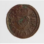 Charles I hammered copper Richmond Farthing, VF (tiny plug)