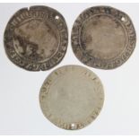 Elizabeth I hammered Shillings (3) holed.