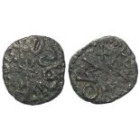 Anglo-Saxon Northumbria, Osberht copper Styca, moneyer Monne, S.869, 1.00g, aVF some porosity.