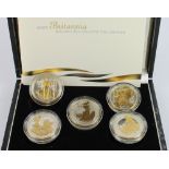 Britannia 2006 Golden Silhouette Collection (5 coins) Britannia £2 Silver Proofs with gold plated