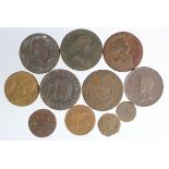 Tokens (11) 17th to 19thC copper assortment, mixed grade.