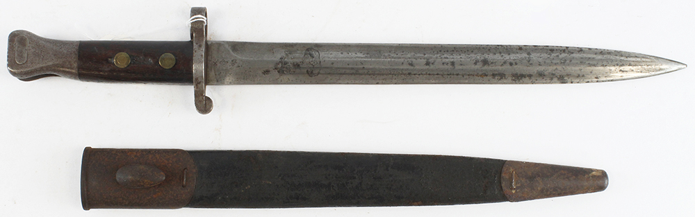 Bayonet, a P1888, 2nd type, MkI sword bayonet, ricasso marked "Wilkinson London", ricasso dated "4.