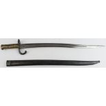 French M1866 Sabre Bayonet for the Chasspot Rifle. Made at Chatellerault in 1871. Clean blade and