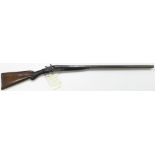 Double barrelled 12 Bore Shotgun by Johnson & Wright, engraved lock, with some birds etc. Service
