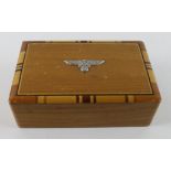 German Der Stalhelm type eagle on cigarrette box stamped E Herrmann Dresden.