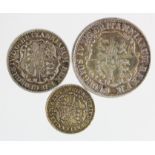 British West Indies (3) 'anchor money': 1/4 Dollar 1822 aVF, 1/8 Dollar 1822 VF, and 1/16 Dollar