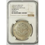 China, Yunnan Province silver Dollar ND (1920-22), four circles below pearl, L&M-421, slabbed NGC AU