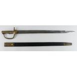 Baker Rifle reproduction bayonet, late 20th Century, with 23" inch nickel-steel single-edged