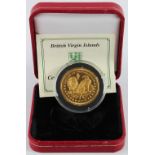 British Virgin Islands Two Hundred & Fifty Dollars 2007 gold proof FDC boxed as issued