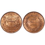 India, East India Company copper One Quarter Anna 1858 UNC