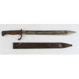 Imperial German Model 98/05 "Butcher" bayonet dated "W / 16", crossguard with "high ears" and grip