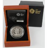 Five Pounds 2009 "Henry VIII" Platinum Piedfort Proof issue. aFDC boxed as issued (only 100 struck)