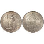 British Empire silver Trade Dollar 1902-B, EF. (Made for use in Malaysia, Singapore, Hong Kong and