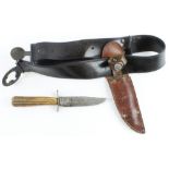 Boy Scouts "Prepared" belt with a small sheath knife (blade 4") attached