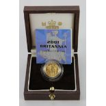 Britannia Ten Pounds (1/10th oz) 2001 gold proof aFDC boxed as issued