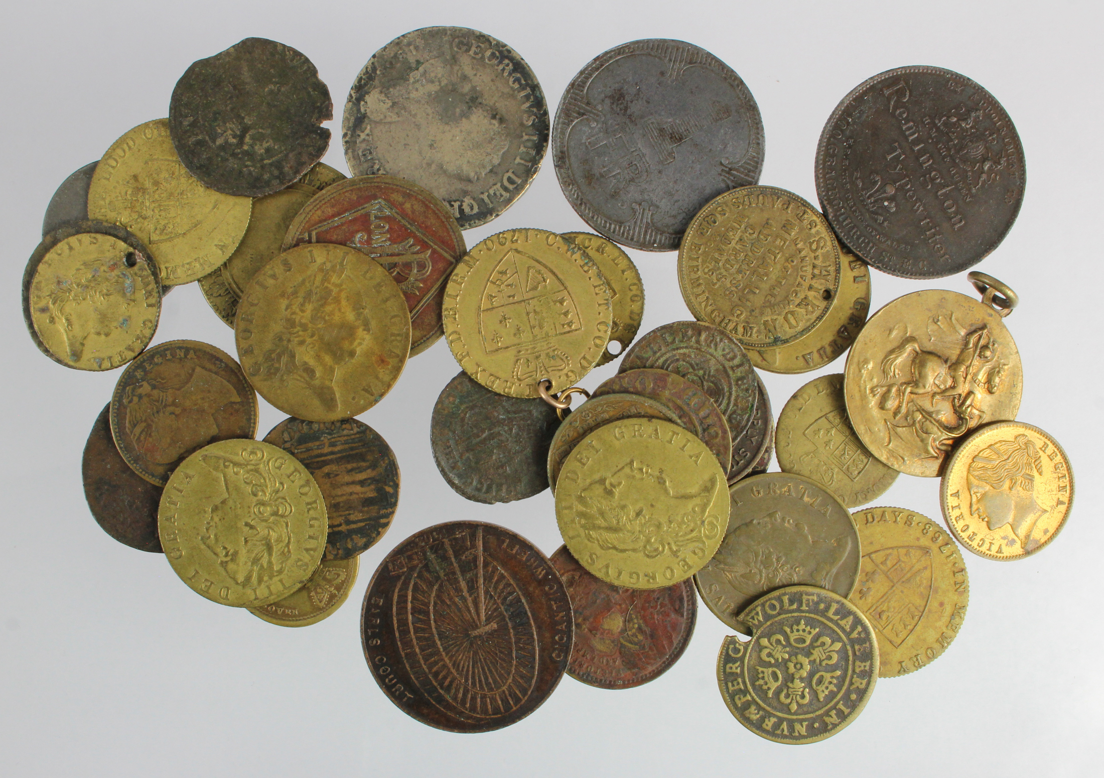 Tokens, Medalets & Jetons (37) medieval to 20thC assortment.