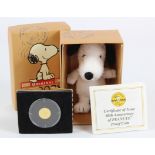 British Virgin Islands Ten Dollars 2010 "Snoopy" gold Proof. FDC in a themed box with a "Snoopy"